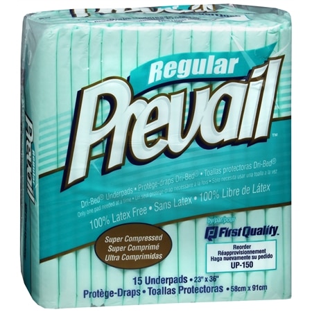 Prevail Dri-Bed Underpads Regular - 15.0 ea