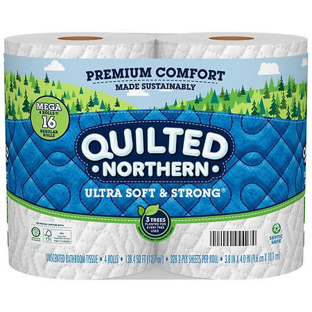 Quilted Northern Ultra Soft & Strong Bathroom Tissue Mega Rolls - 328.0 ea x 4 pack