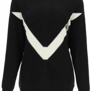 RED VALENTINO SWEATER WITH RED EMBROIDERY XS Black, White Wool