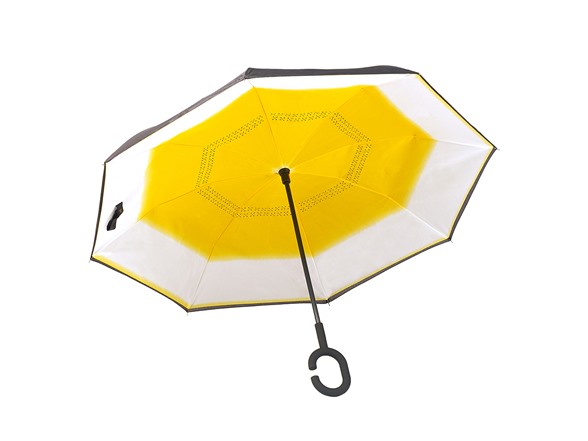 Reverse Opening Umbrella, Black/yellow