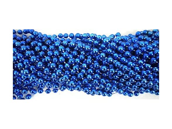 Round Royal Blue Mardi Gras Beads