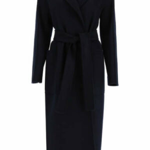 'S MAX MARA AMORE WOOL AND CASHMERE COAT 44 Blue Cashmere, Wool