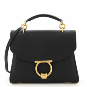 SALVATORE FERRAGAMO MARGOT HANDBAG OS Black Leather