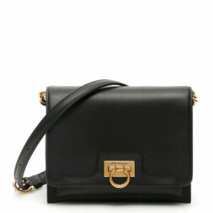 SALVATORE FERRAGAMO TRIFOLIO BAG OS Black Leather