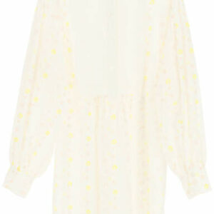 SEE BY CHLOE COTTON VOILE MINI DRESS WITH EMBROIDERIES 34 White, Yellow, Red Cotton