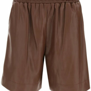 STAUD CLARK SHORTS IN VEGAN LEATHER XS Brown Faux leather