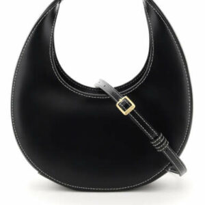 STAUD MINI MOON LEATHER BAG OS Black Leather