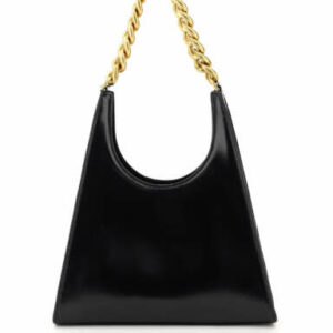 STAUD REY CHAIN LEATHER BAG OS Black Leather