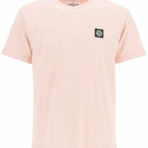 STONE ISLAND T-SHIRT LOGO PATCH S Pink Cotton