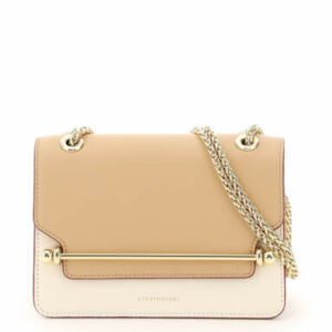 STRATHBERRY EAST/WEST TWO-TONE MINI BAG OS Beige, White Leather