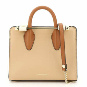 STRATHBERRY THE STRATHBERRY NANO TOTE BAG OS Brown, Beige, White Leather