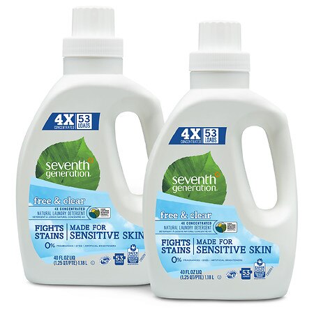 Seventh Generation Concentrated Laundry Detergent Free & Clear - 40.0 fl oz x 2 pack
