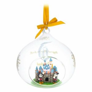 Sleeping Beauty Castle Glass Drop Ornament Disneyland