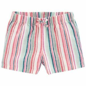 Striped Pull-On Linen Shorts