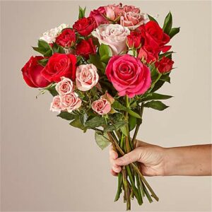 Sweetheart Mixed Rose Bouquet Original No Vase
