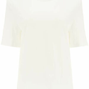 THE ATTICO BELLA T-SHIRT WITH SHOULDER STRAPS 40 White Cotton