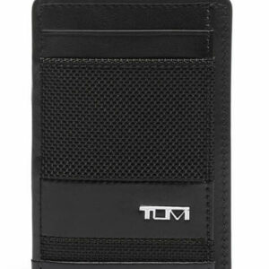 TUMI Alpha Black Money Clip Card Case