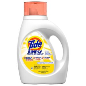 Tide Simply Free & Sensitive Liquid Laundry Detergent, Unscented - 55.0 oz
