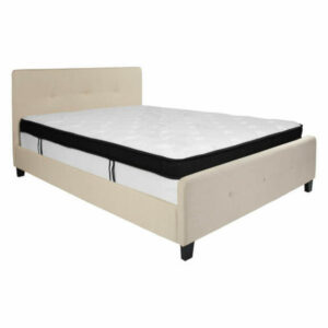 Tribeca Queen Size Upholstered Bed With Mattress HG-BMF-19-GG