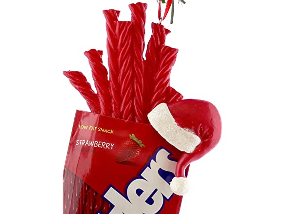 Twizzlers With Santa Hat Ornament