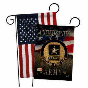 US Army Soldier for Life Burlap Americana Garden Flags Pack