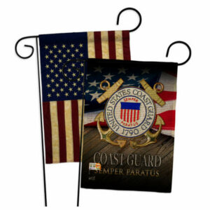 US Coast Guard Semper Paratus Burlap Americana Garden Flags Pack