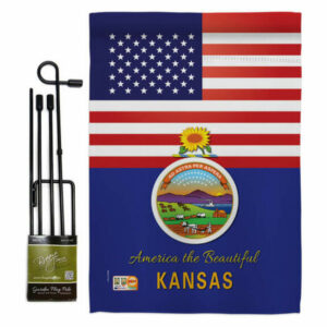 US Kansas Americana States Garden Flag Set