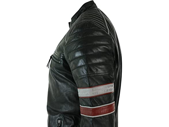 Ugfashions Mens Racer Leather Jacket