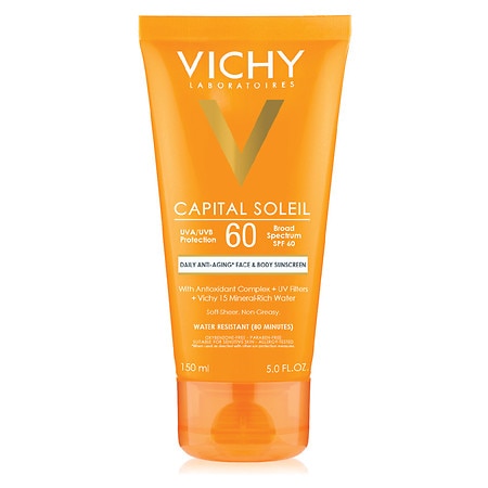 Vichy Laboratoires Capital Soleil Body and Face Sunscreen Lotion SPF 60, Oxybenzone-free - 5.0 Fl Oz