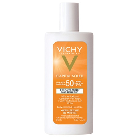 Vichy Laboratoires Capital Soleil Face Sunscreen Lotion SPF 50, Daily Anti-Aging Sunblock - 1.69 Fl Oz