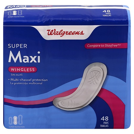 Walgreens Maxi Pads, Super Unscented - 48.0 ea