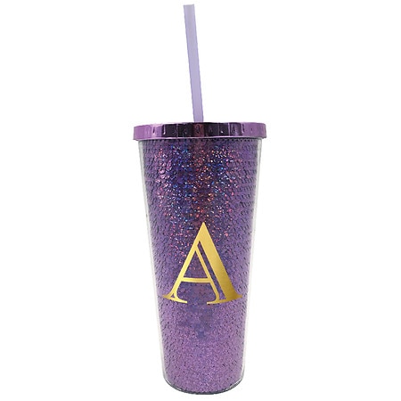 Walgreens Purple "A" Monogram Tumbler - 1.0 ea