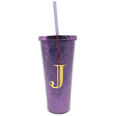 Walgreens Purple "J" Monogram Tumbler - 1.0 ea