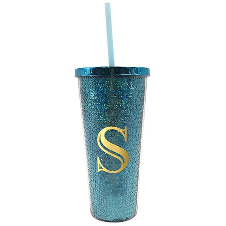 Walgreens Teal "S" Monogram Tumbler - 1.0 ea