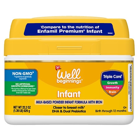 Well Beginnings Infant Milk-Based Baby Formula Powder with Iron - 22.2 oz