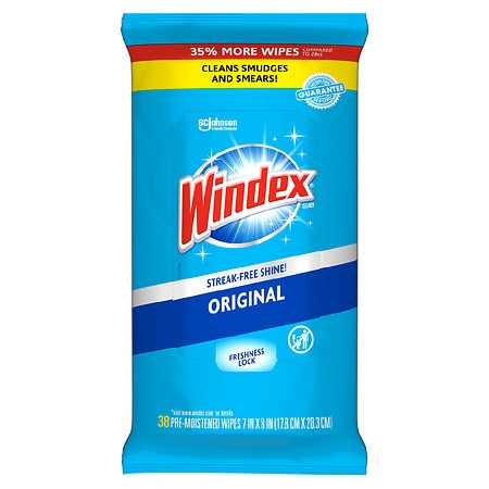 Windex Glass and Surface Pre-Moistened Wipes, Original - 38.0 ea