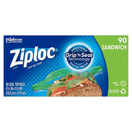 Ziploc Sandwich Bags - 90.0 ea