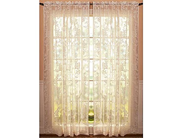 Abbey Rose Floral Lace Curtain