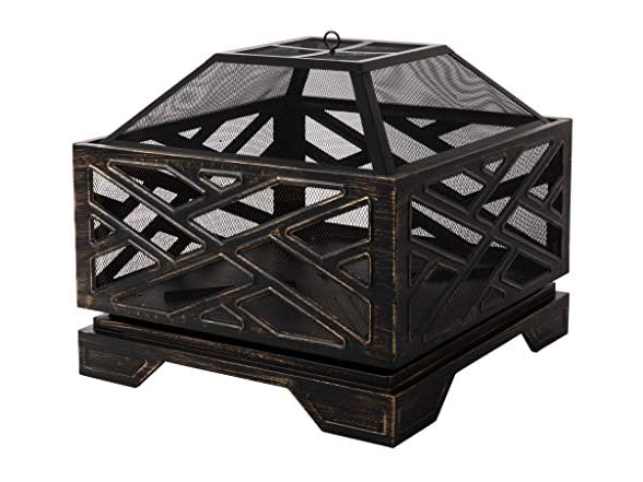 Amazon Basics Geometric Square Fire Pit