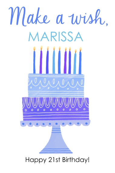 Birthday 12x18 Adhesive Poster, Home Décor -Make A Wish