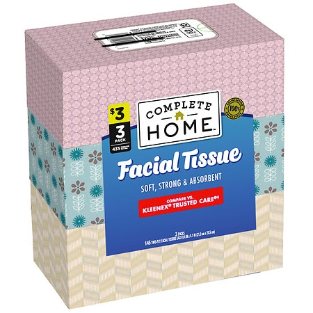 Complete Home Facial Tissue - 145.0 ea x 3 pack