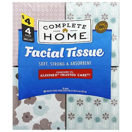 Complete Home Facial Tissue 80 sheets x 4 ct - 80.0 ea x 4 pack