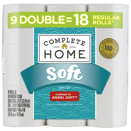 Complete Home Soft Toilet Paper 9 Roll - 242.0 ea x 9 pack