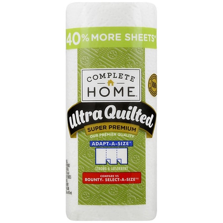 Complete Home Ultra Quilited Super Premium, Adapt-A-Size Paper Towels 11"x5.9" sheet size, 47.8 sq. ft. - 106.0 ea