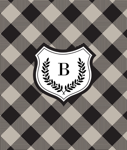 Everyday Framed Canvas Print, Chocolate, 8x10, Home Décor -Plaid Monogram