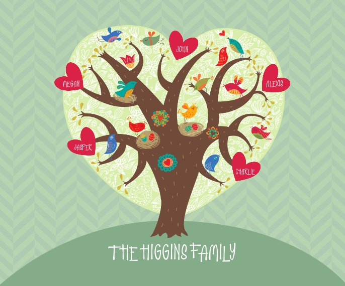 Family + Friends Tapestry Blanket, 50x60, Gifts -Family Tree