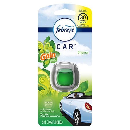 Febreze Car Odor-Eliminating Air Freshener Vent Clip Gain Original - 0.06 fl oz