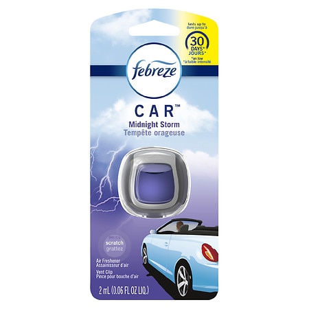 Febreze Car Odor-Eliminating Air Freshener Vent Clip Midnight Storm - 1.0 ea