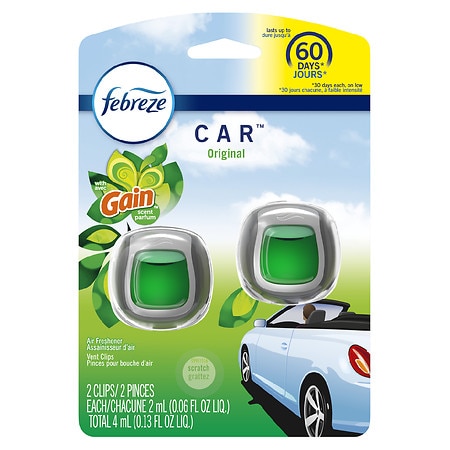 Febreze Car Odor-Eliminating Car Freshener Vent Clip - 0.06 fl oz x 2 pack