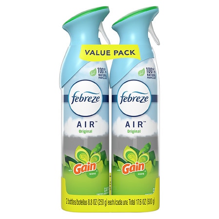 Febreze Odor-Eliminating Air Freshener, with Gain Scent, Original Scent - 8.8 OZ x 2 pack